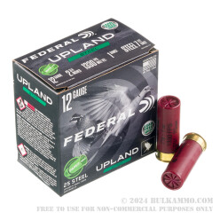 250 Rounds of 12ga Ammo by Federal Upland Steel - 1 ounce #7 1/2 steel shot