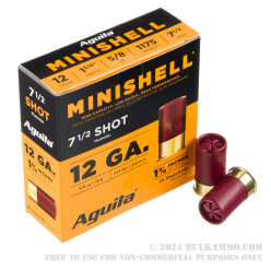 250 Rounds of 12ga Ammo by Aguila Minishell - 5/8 ounce #7 1/2 shot