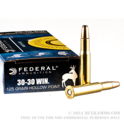 20 Rounds of 30-30 Win Ammo by Federal Power-Shok - 125gr HP