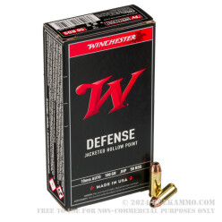 500 Rounds of 10mm Ammo by Winchester W Defense - 180gr JHP