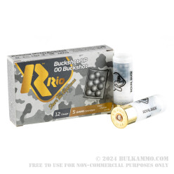 5 Rounds of 12ga Ammo by Rio -  00 Buck