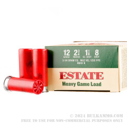 250 Rounds of 12ga Ammo by Estate Cartridge - #8 shot