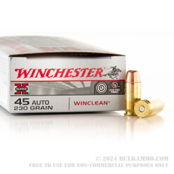 50 Rounds of .45 ACP Ammo by Winchester WinClean - 230gr BEB - LE Trade-In
