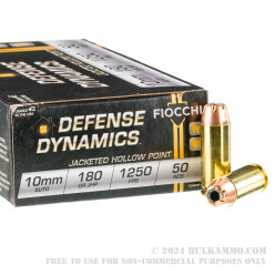 50 Rounds of 10mm Ammo by Fiocchi - 180gr JHP
