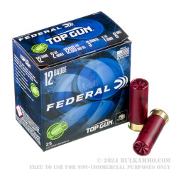 250 Rounds of 12ga Ammo by Federal Top Gun Paper Wad - 1 1/8 ounce #8 shot