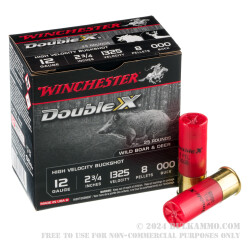 25 Rounds of 12ga Ammo by Winchester Double X - 000 Buck
