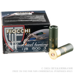 25 Rounds of 12ga Ammo by Fiocchi Waterfowl - 3" 1 1/8 ounce #3 Shot