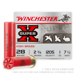 250 Rounds of 28ga Ammo by Winchester Super-X - 1 ounce #7 1/2 shot