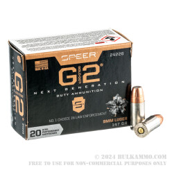 20 Rounds of 9mm Ammo by Speer Gold Dot G2 - 147gr JHP