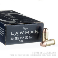 50 Rounds of .40 S&W Ammo by Speer - 155gr TMJ