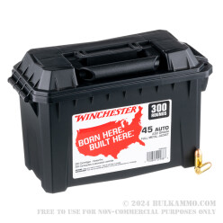 300 Rounds of .45 ACP Ammo by Winchester USA in Ammo Can - 230gr FMJ in Ammo Can