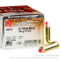 20 Rounds of .41 Mag Ammo by Hornady LEVERevolution - 190gr FTX