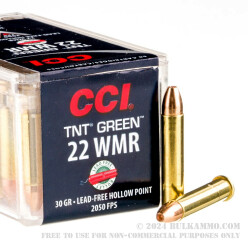 2000 Rounds of .22 WMR Ammo by CCI TNT Green - 30gr HP
