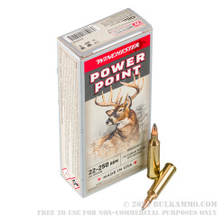 20 Rounds of .22-250 Rem Ammo by Winchester Super-X - 64gr PSP
