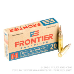 20 Rounds of .223 Ammo by Hornady Frontier - 55gr SP