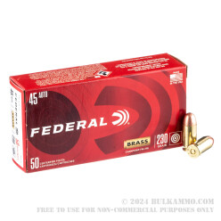 50 Rounds of .45 ACP Ammo by Federal - 230gr FMJ