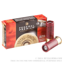 5 Rounds of 12ga Ammo by Federal - 1 ounce Truball Low Recoil HP Rifled Slug