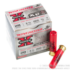 250 Rounds of 28ga Ammo by Winchester Super-X - 5/8 ounce #7 steel shot