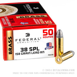 50 Rounds of .38 Spl Ammo by Federal Champion - 158gr LRN