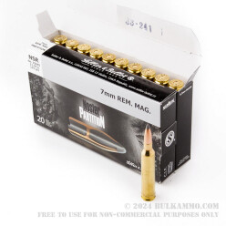 20 Rounds of 7mm Rem Mag Ammo by Sellier & Bellot - 175gr Nosler Partition