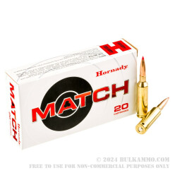20 Rounds of 6mm Creedmoor Ammo by Hornady Match - 108gr ELD Match