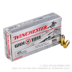 500 Rounds of .45 ACP Ammo by Winchester 1911 - 230gr FMJ