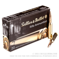 20 Rounds of 6.5x55mm SE Ammo by Sellier & Bellot - 140gr FMJ