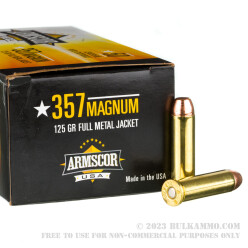 50 Rounds of .357 Mag Ammo by Armscor - 125gr FMJ