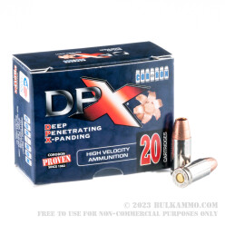20 Rounds of 9mm +P Ammo by Corbon DPX - 115gr SCHP