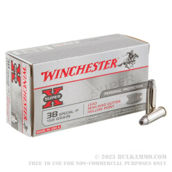 50 Rounds of .38 Spl Ammo by Winchester Super-X - +P 158gr Lead Wadcutter