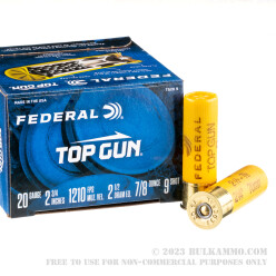 250 Rounds of 20ga Ammo by Federal - 7/8 ounce #9 shot