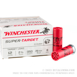250 Rounds of 12ga Ammo by Winchester Super Target - 1 ounce #8 shot
