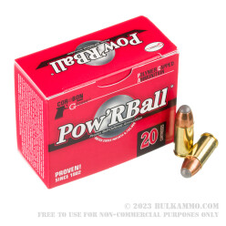 20 Rounds of 9mm + P Ammo by Corbon Glaser - 100gr PowR Ball