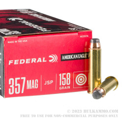 1000 Rounds of .357 Mag Ammo by Federal - 158gr JSP