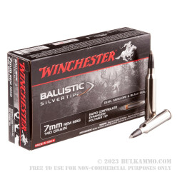 20 Rounds of 7mm Rem Mag Ammo by Winchester - 140gr Polymer Tipped