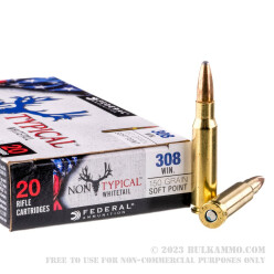 200 Rounds of .308 Win Ammo by Federal Non-Typical - 150gr SP