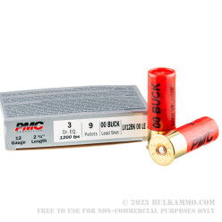 250 Rounds of 12ga Ammo by PMC LE Low Velocity - 9 Pellet 00 Buck