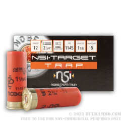 25 Rounds of 12ga Ammo by NobelSport - 1 1/8 ounce #8 shot