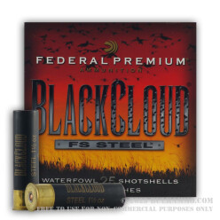 25 Rounds of 12ga 3-1/2" Ammo by Federal Black Cloud - 1 1/2 ounce #2 Shot (Steel)