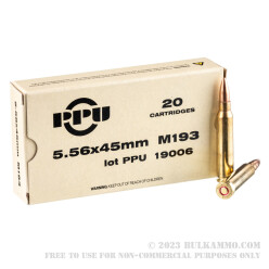 1000 Rounds of 5.56x45 Ammo by Prvi Partizan - 55gr FMJ