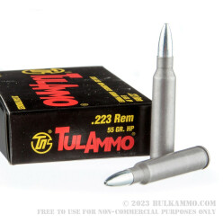 1000 Rounds of .223 Ammo by Tula - 55gr HP