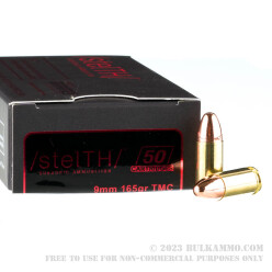 50 Rounds of 9mm Ammo by Ammo Inc. StelTH - 165gr TMJ