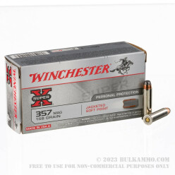 50 Rounds of .357 Mag Ammo by Winchester Super-X - 158gr JSP