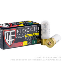 250 Rounds of 12ga Ammo by Fiocchi - 2-3/4" 27 Pellet #4 Buck