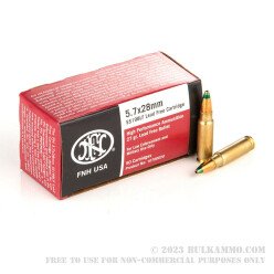 500 Rounds of 5.7x28 mm Ammo by FN Herstal - 27gr Lead Free JHP