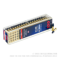 100 Rounds of .22 LR Ammo by CCI Clean-22 - 40gr Poly-Coated LRN