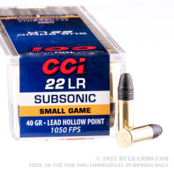 1000 Rounds of .22 LR Ammo by CCI - 40gr LHP