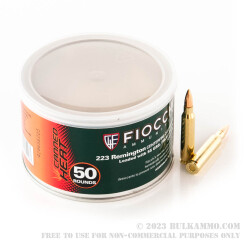 50 Rounds of .223 Canned Heat Ammo by Fiocchi - 55gr FMJBT