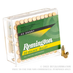 100 Rounds of .22 Short Ammo by Remington - 29gr PRN