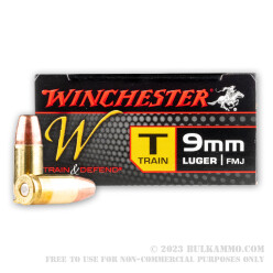 50 Rounds of 9mm Train & Defend Ammo by Winchester - 147gr FMJ